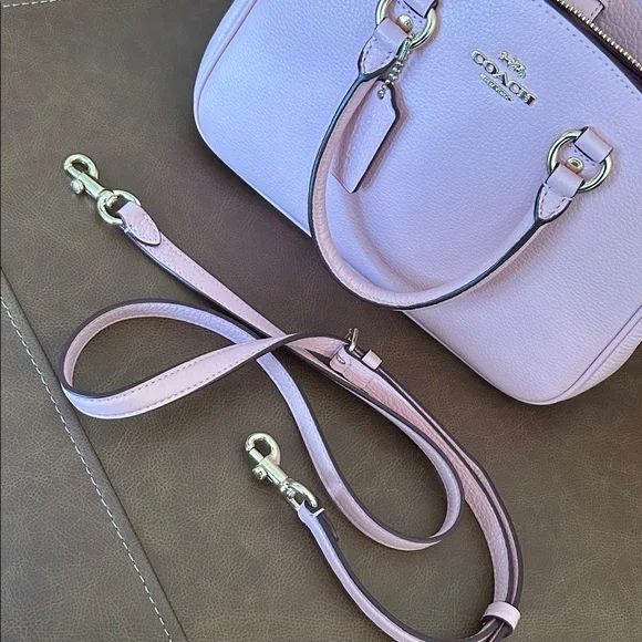 Coach Powder Pink Pebbled Leather Savannah Satchel - Picture 12 of 14